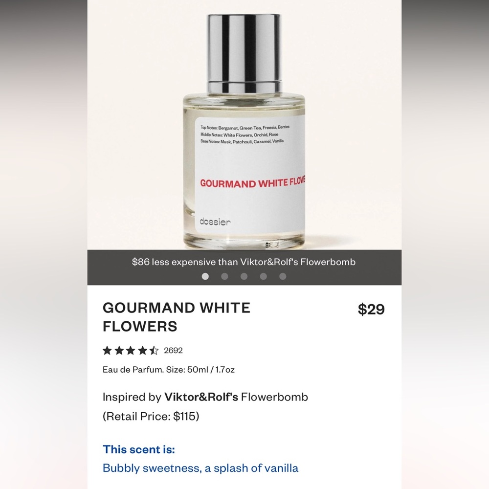 Dossier Gourmand White Flower